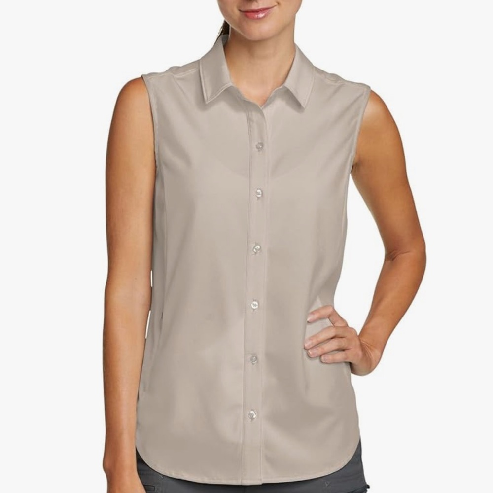NWT. Eddie Bauer Sleeveless Tech Shirt. Color is Gray.